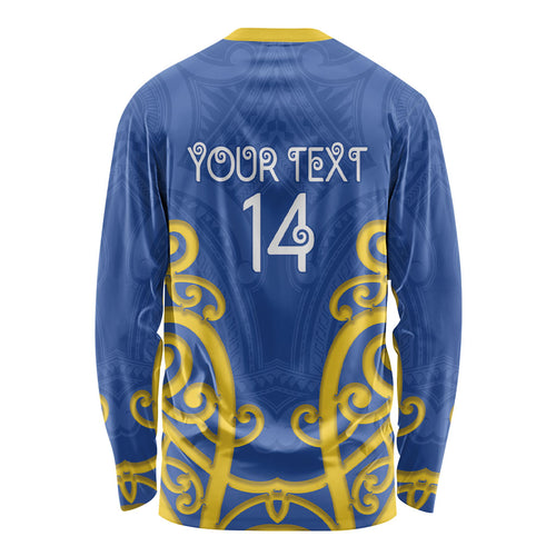 Otago Custom Rugby New Zealand Long Sleeve Shirt Aotearoa Maori Pukana Tiki Mascot