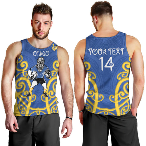 Otago Custom Rugby New Zealand Men Tank Top Aotearoa Maori Pukana Tiki Mascot