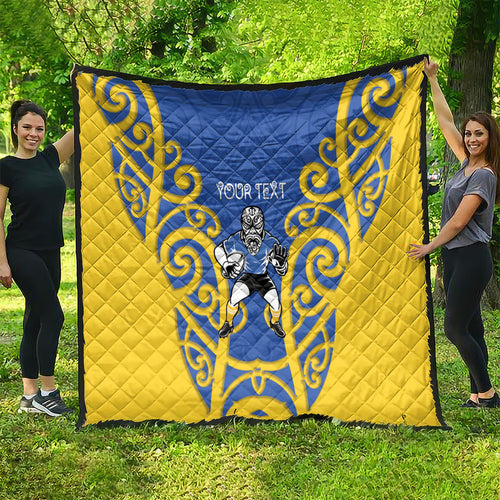 Otago Custom Rugby New Zealand Quilt Aotearoa Maori Pukana Tiki Mascot