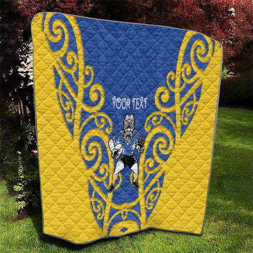 Otago Custom Rugby New Zealand Quilt Aotearoa Maori Pukana Tiki Mascot