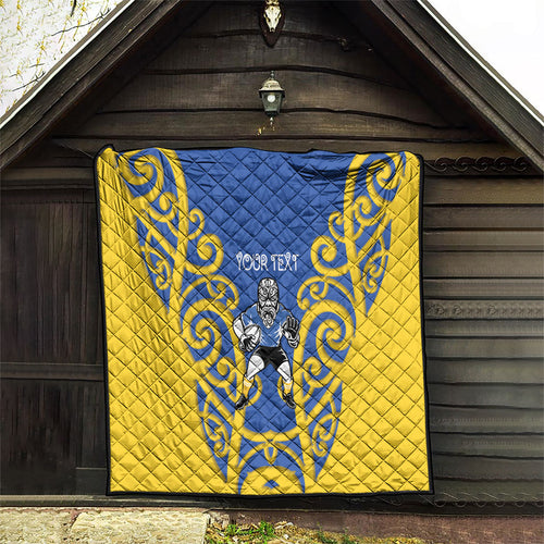 Otago Custom Rugby New Zealand Quilt Aotearoa Maori Pukana Tiki Mascot