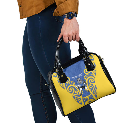 Otago Custom Rugby New Zealand Shoulder Handbag Aotearoa Maori Pukana Tiki Mascot