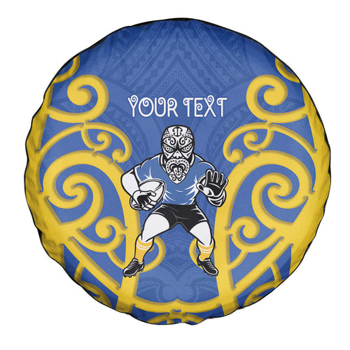 Otago Custom Rugby New Zealand Spare Tire Cover Aotearoa Maori Pukana Tiki Mascot