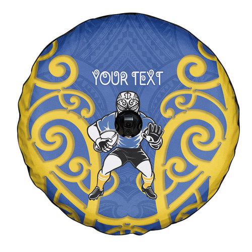 Otago Custom Rugby New Zealand Spare Tire Cover Aotearoa Maori Pukana Tiki Mascot