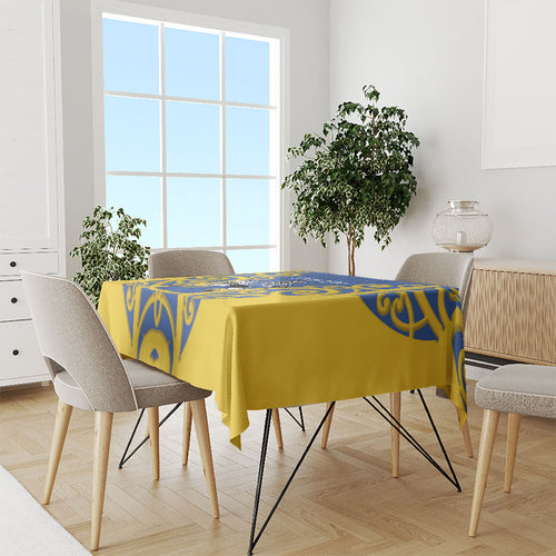 Otago Custom Rugby New Zealand Tablecloth Aotearoa Maori Pukana Tiki Mascot