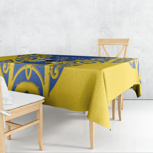 Otago Custom Rugby New Zealand Tablecloth Aotearoa Maori Pukana Tiki Mascot