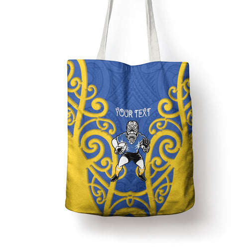 Otago Custom Rugby New Zealand Tote Bag Aotearoa Maori Pukana Tiki Mascot