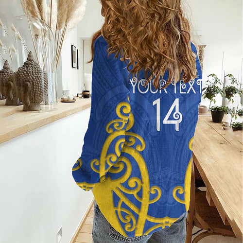 Otago Custom Rugby New Zealand Women Casual Shirt Aotearoa Maori Pukana Tiki Mascot