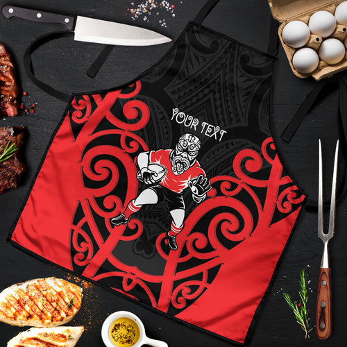 Counties Manukau Custom Rugby New Zealand Apron Aotearoa Maori Pukana Tiki Mascot