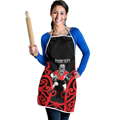 Counties Manukau Custom Rugby New Zealand Apron Aotearoa Maori Pukana Tiki Mascot