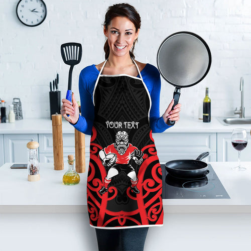 Counties Manukau Custom Rugby New Zealand Apron Aotearoa Maori Pukana Tiki Mascot