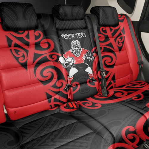 Counties Manukau Custom Rugby New Zealand Back Car Seat Cover Aotearoa Maori Pukana Tiki Mascot