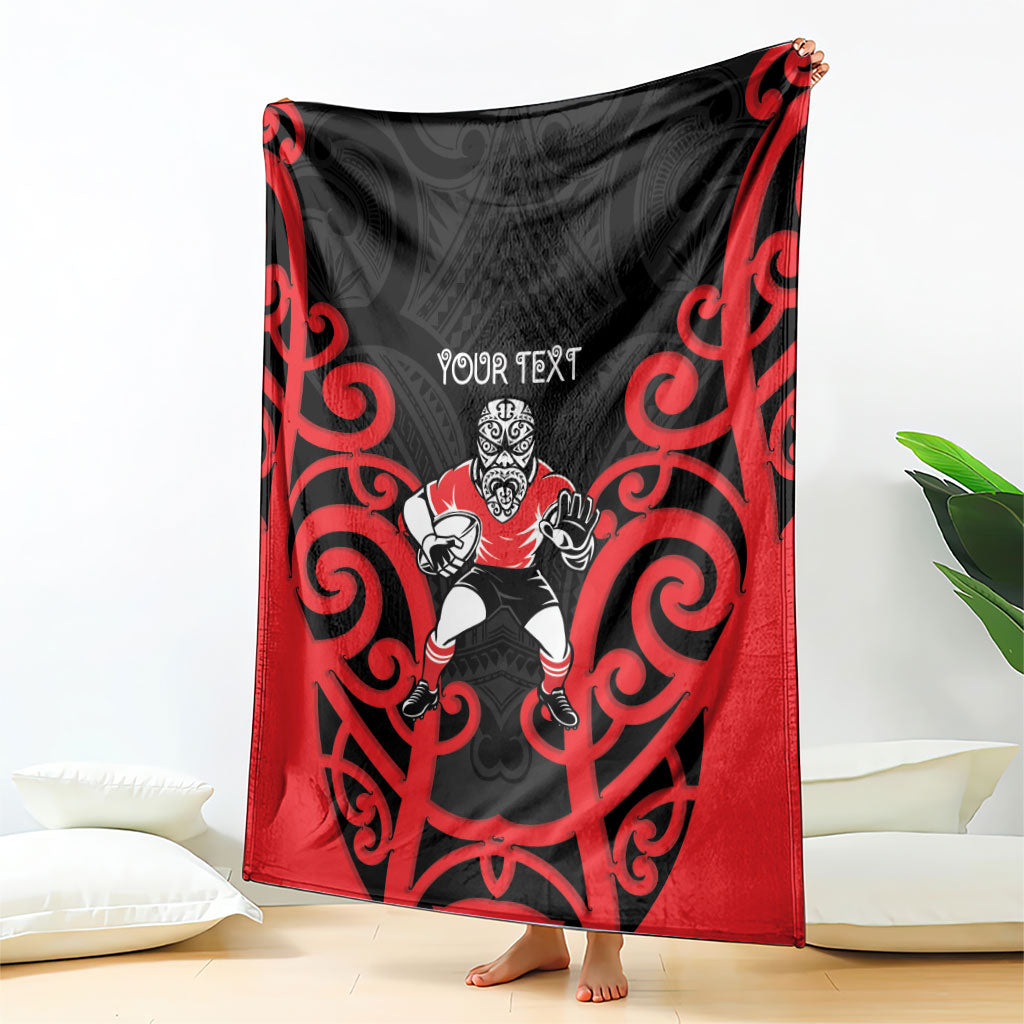 Counties Manukau Custom Rugby New Zealand Blanket Aotearoa Maori Pukana Tiki Mascot