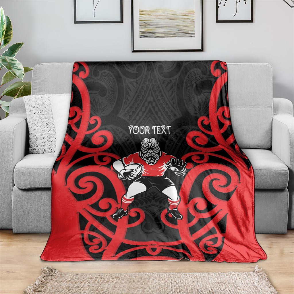 Counties Manukau Custom Rugby New Zealand Blanket Aotearoa Maori Pukana Tiki Mascot