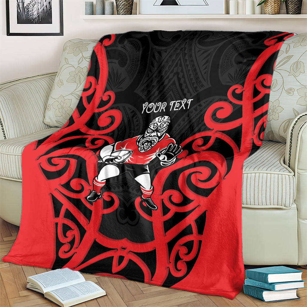 Counties Manukau Custom Rugby New Zealand Blanket Aotearoa Maori Pukana Tiki Mascot