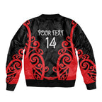 Counties Manukau Custom Rugby New Zealand Bomber Jacket Aotearoa Maori Pukana Tiki Mascot