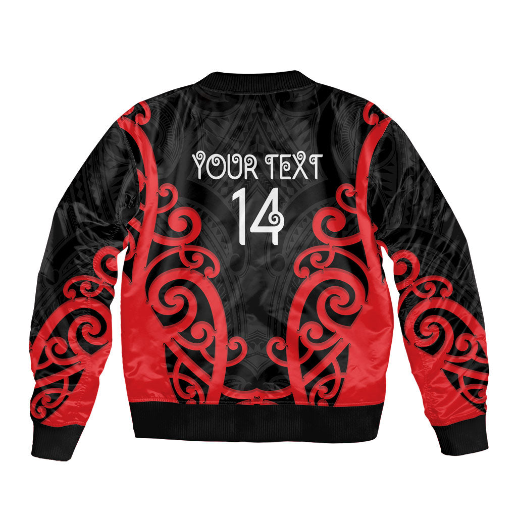 Counties Manukau Custom Rugby New Zealand Bomber Jacket Aotearoa Maori Pukana Tiki Mascot