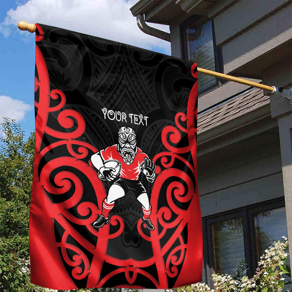 Counties Manukau Custom Rugby New Zealand Garden Flag Aotearoa Maori Pukana Tiki Mascot