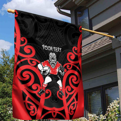 Counties Manukau Custom Rugby New Zealand Garden Flag Aotearoa Maori Pukana Tiki Mascot