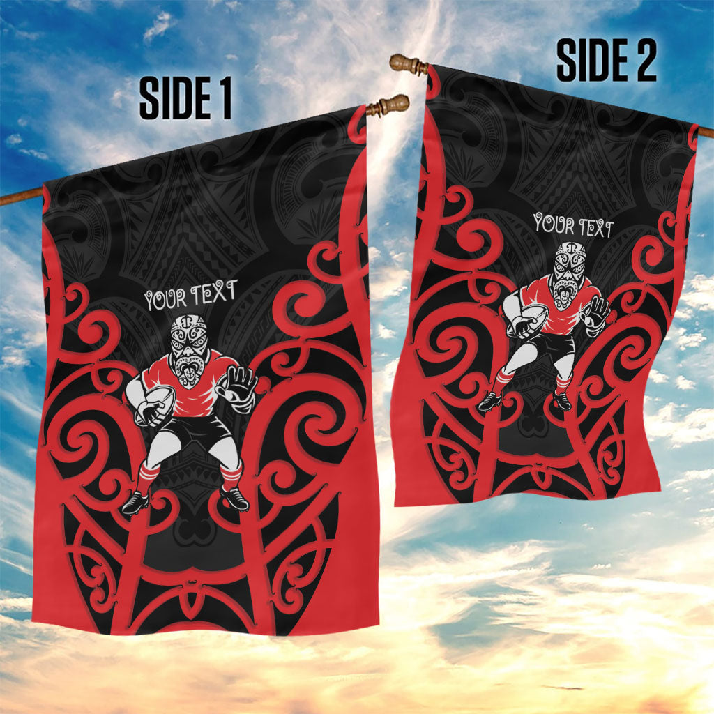 Counties Manukau Custom Rugby New Zealand Garden Flag Aotearoa Maori Pukana Tiki Mascot