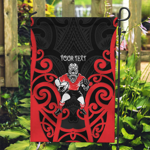Counties Manukau Custom Rugby New Zealand Garden Flag Aotearoa Maori Pukana Tiki Mascot