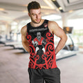 Counties Manukau Custom Rugby New Zealand Men Tank Top Aotearoa Maori Pukana Tiki Mascot