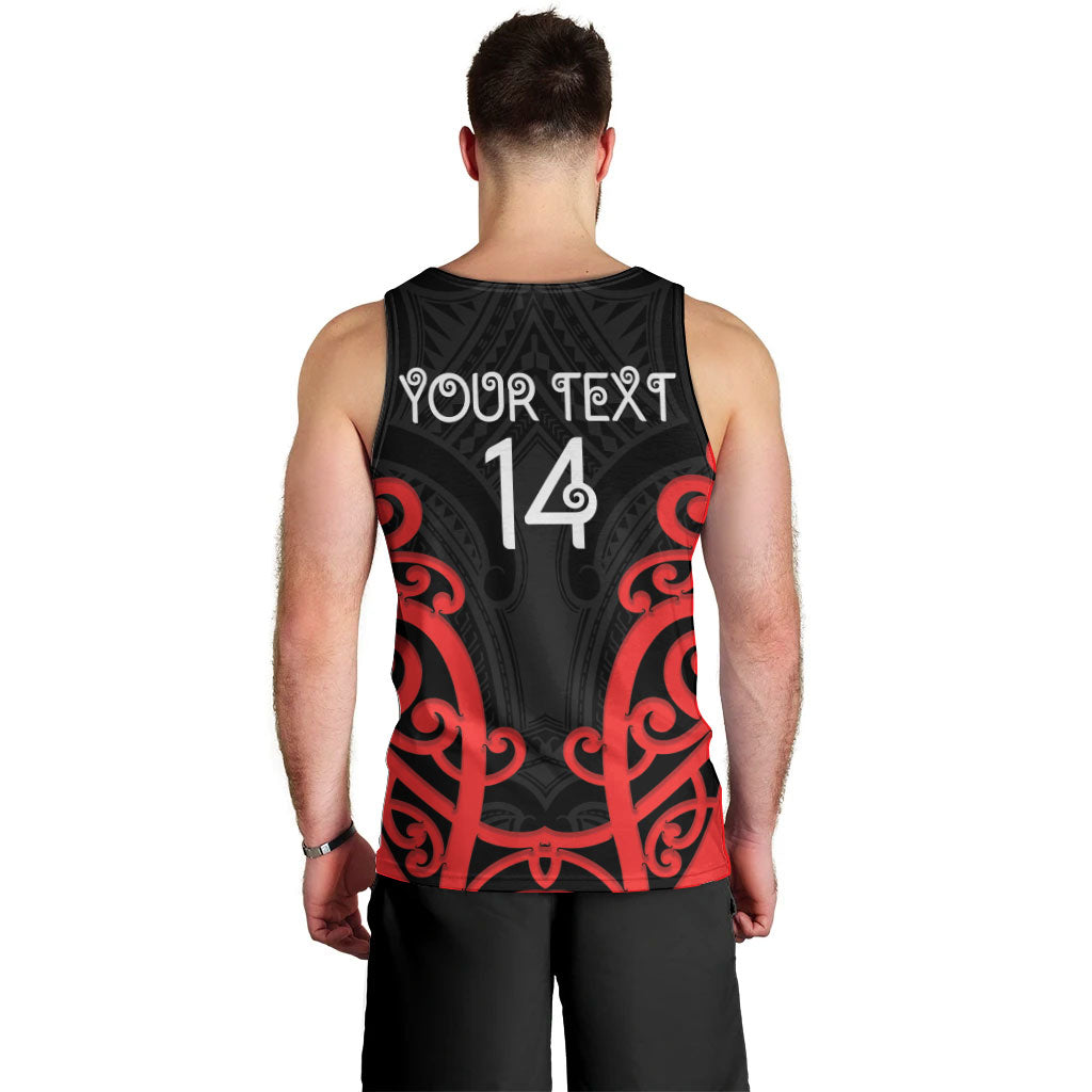 Counties Manukau Custom Rugby New Zealand Men Tank Top Aotearoa Maori Pukana Tiki Mascot
