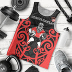 Counties Manukau Custom Rugby New Zealand Men Tank Top Aotearoa Maori Pukana Tiki Mascot