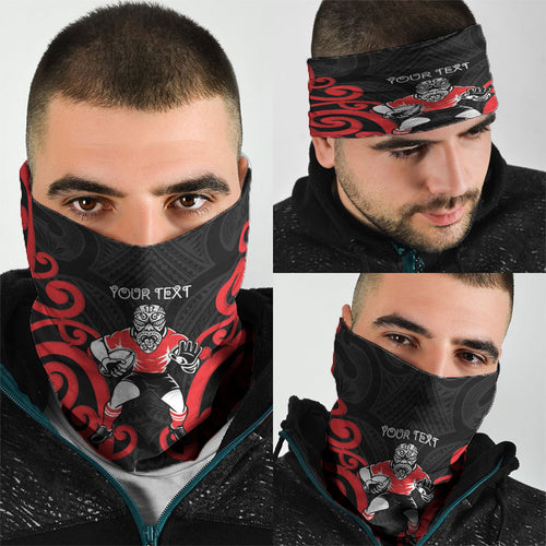 Counties Manukau Custom Rugby New Zealand Neck Gaiter Aotearoa Maori Pukana Tiki Mascot