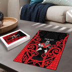 Counties Manukau Custom Rugby New Zealand Puzzle Aotearoa Maori Pukana Tiki Mascot
