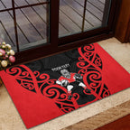 Counties Manukau Custom Rugby New Zealand Rubber Doormat Aotearoa Maori Pukana Tiki Mascot