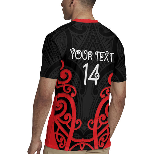 Counties Manukau Custom Rugby New Zealand Rugby Jersey Aotearoa Maori Pukana Tiki Mascot