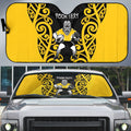 Wellington Custom Rugby New Zealand Auto Sun Shade Aotearoa Maori Pukana Tiki Mascot