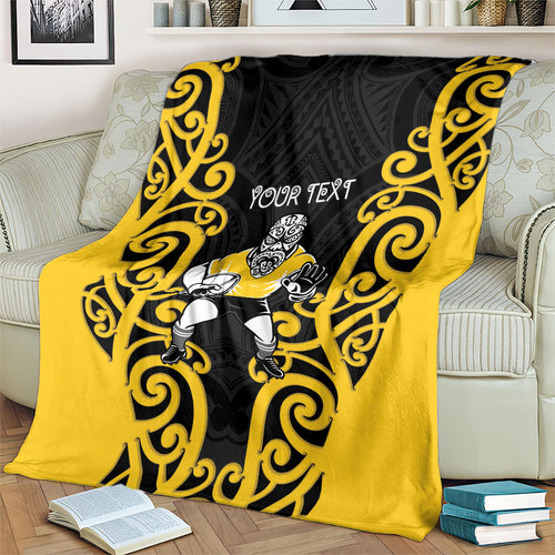 Wellington Custom Rugby New Zealand Blanket Aotearoa Maori Pukana Tiki Mascot