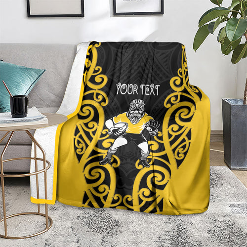 Wellington Custom Rugby New Zealand Blanket Aotearoa Maori Pukana Tiki Mascot