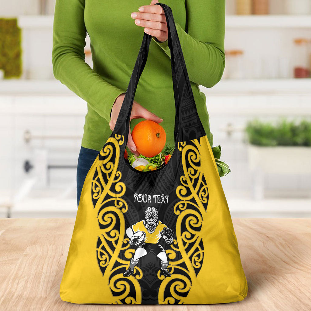 Wellington Custom Rugby New Zealand Grocery Bag Aotearoa Maori Pukana Tiki Mascot