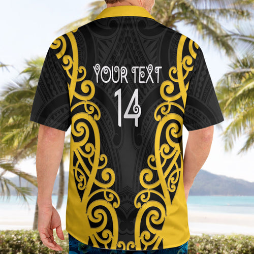 Wellington Custom Rugby New Zealand Hawaiian Shirt Aotearoa Maori Pukana Tiki Mascot