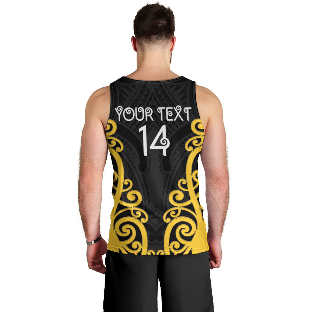 Wellington Custom Rugby New Zealand Men Tank Top Aotearoa Maori Pukana Tiki Mascot