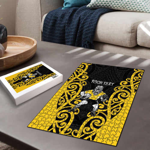 Wellington Custom Rugby New Zealand Puzzle Aotearoa Maori Pukana Tiki Mascot