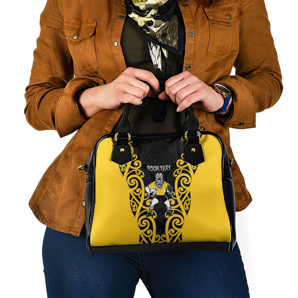 Wellington Custom Rugby New Zealand Shoulder Handbag Aotearoa Maori Pukana Tiki Mascot