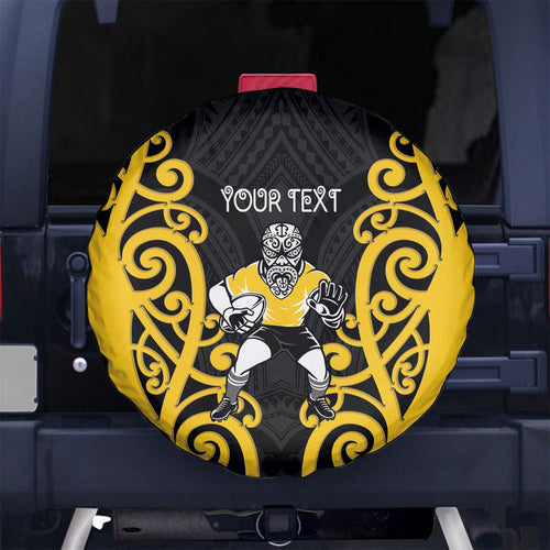 Wellington Custom Rugby New Zealand Spare Tire Cover Aotearoa Maori Pukana Tiki Mascot