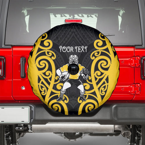 Wellington Custom Rugby New Zealand Spare Tire Cover Aotearoa Maori Pukana Tiki Mascot