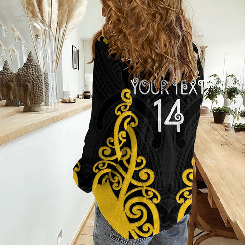 Wellington Custom Rugby New Zealand Women Casual Shirt Aotearoa Maori Pukana Tiki Mascot