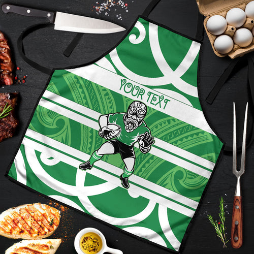 Manawatu Custom Rugby New Zealand Apron Aotearoa Maori Pukana Tiki Mascot