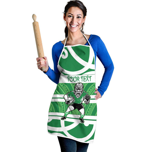 Manawatu Custom Rugby New Zealand Apron Aotearoa Maori Pukana Tiki Mascot
