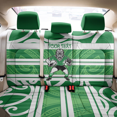 Manawatu Custom Rugby New Zealand Back Car Seat Cover Aotearoa Maori Pukana Tiki Mascot