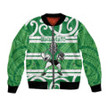 Manawatu Custom Rugby New Zealand Bomber Jacket Aotearoa Maori Pukana Tiki Mascot