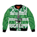 Manawatu Custom Rugby New Zealand Bomber Jacket Aotearoa Maori Pukana Tiki Mascot