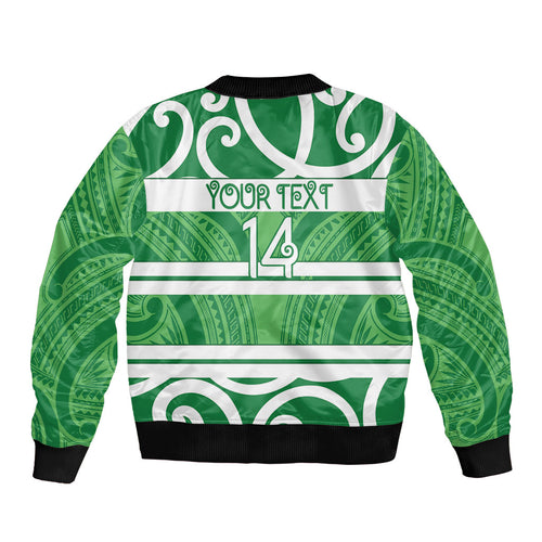 Manawatu Custom Rugby New Zealand Bomber Jacket Aotearoa Maori Pukana Tiki Mascot