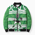 Manawatu Custom Rugby New Zealand Bomber Puffer Jacket Aotearoa Maori Pukana Tiki Mascot